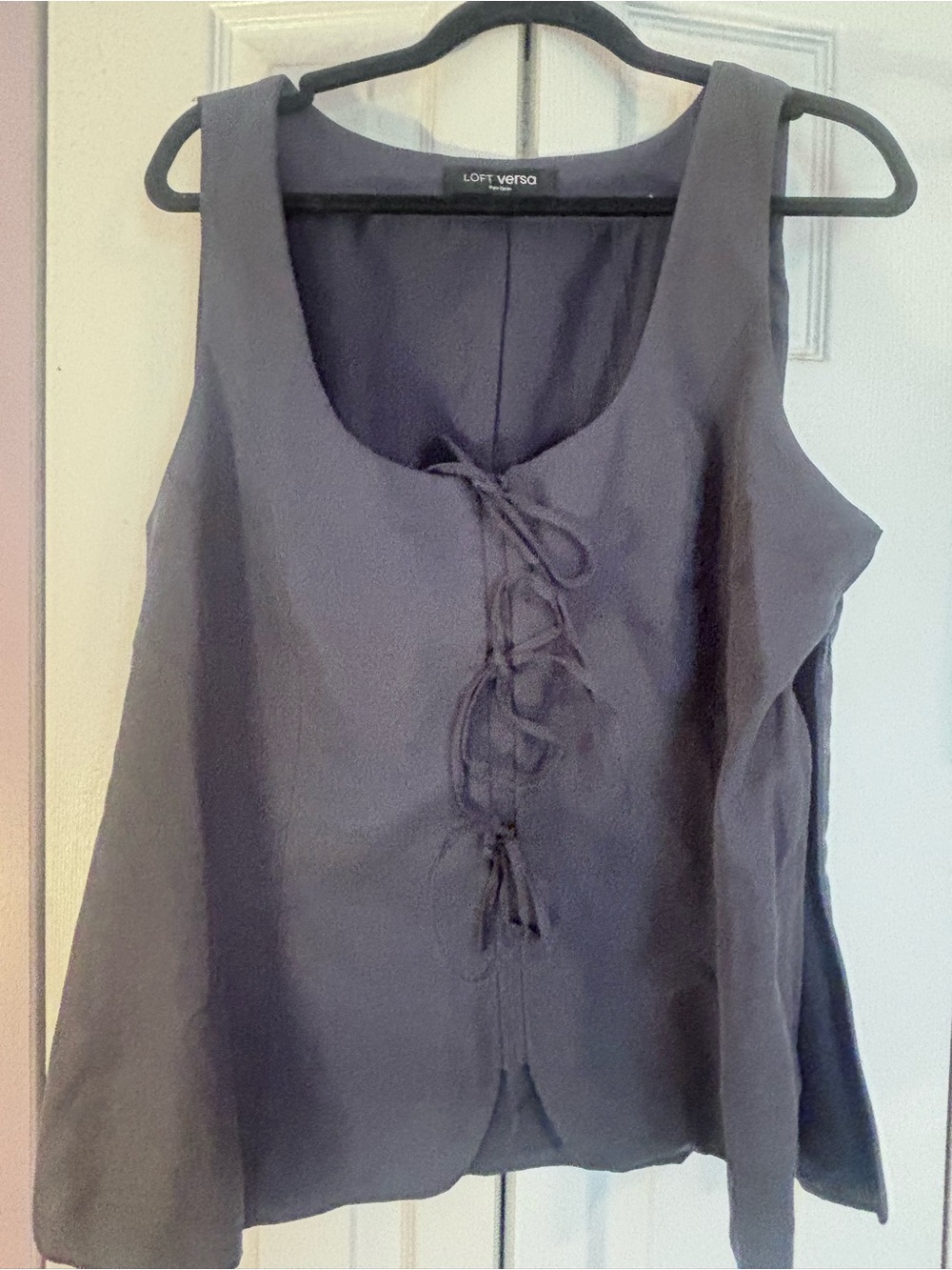 LOFT Versá Lace-Up Sleeveless Too and bottom Blue
